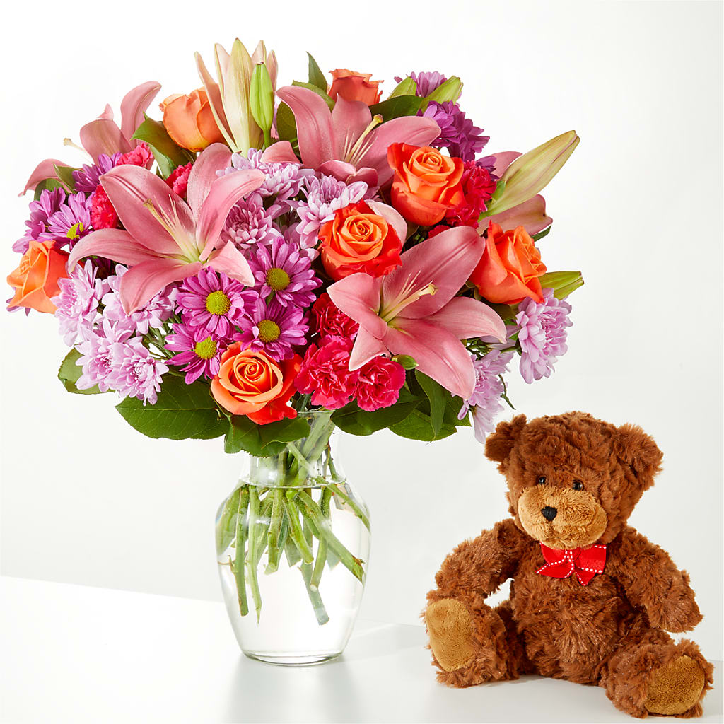 One and Only Bouquet and Bear Bundle – KAREN'S AND TINA'S FLOWERS, Newmarket ON