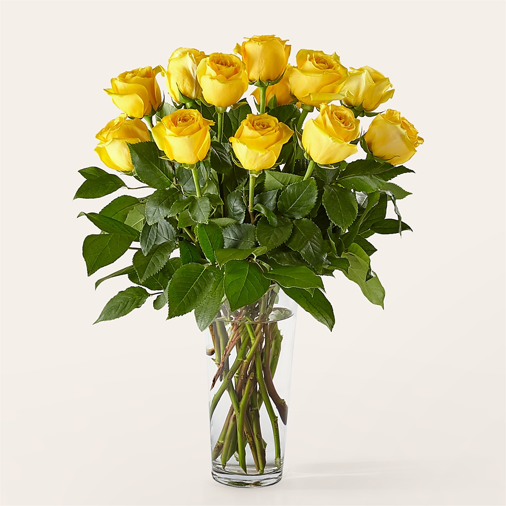 Long Stem Yellow Rose Bouquet – KAREN'S AND TINA'S FLOWERS, Newmarket ON