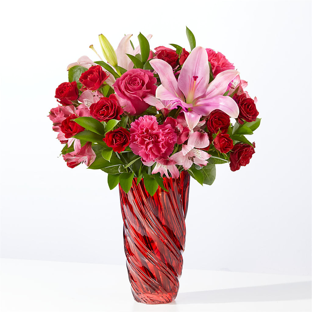 In Love Bouquet with Luxe Swirl Vase – KAREN'S AND TINA'S FLOWERS, Newmarket ON