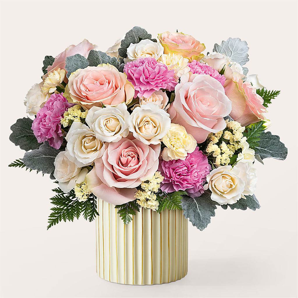 Blissful Moments Bouquet with Ivory Vase – KAREN'S AND TINA'S FLOWERS, Newmarket ON