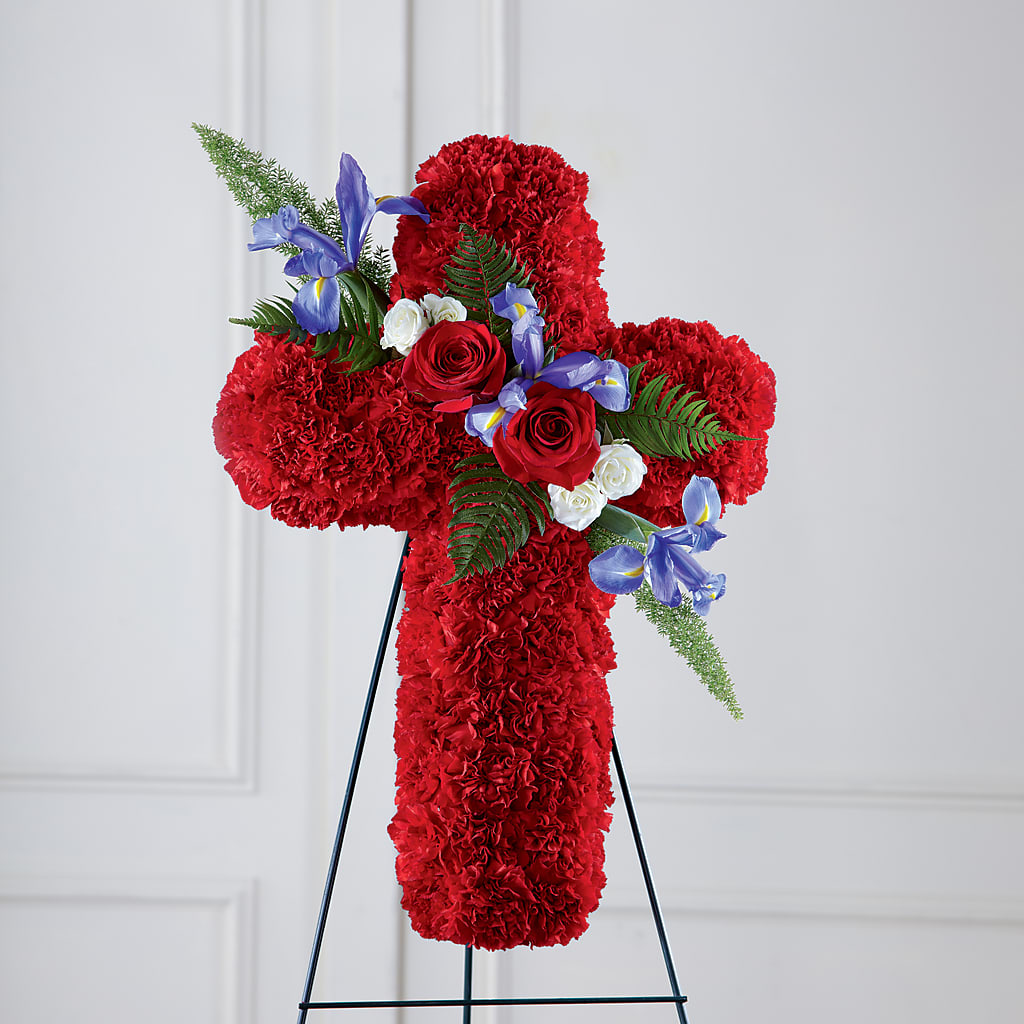 Faithful Hero Floral Cross – KAREN'S AND TINA'S FLOWERS, Newmarket ON