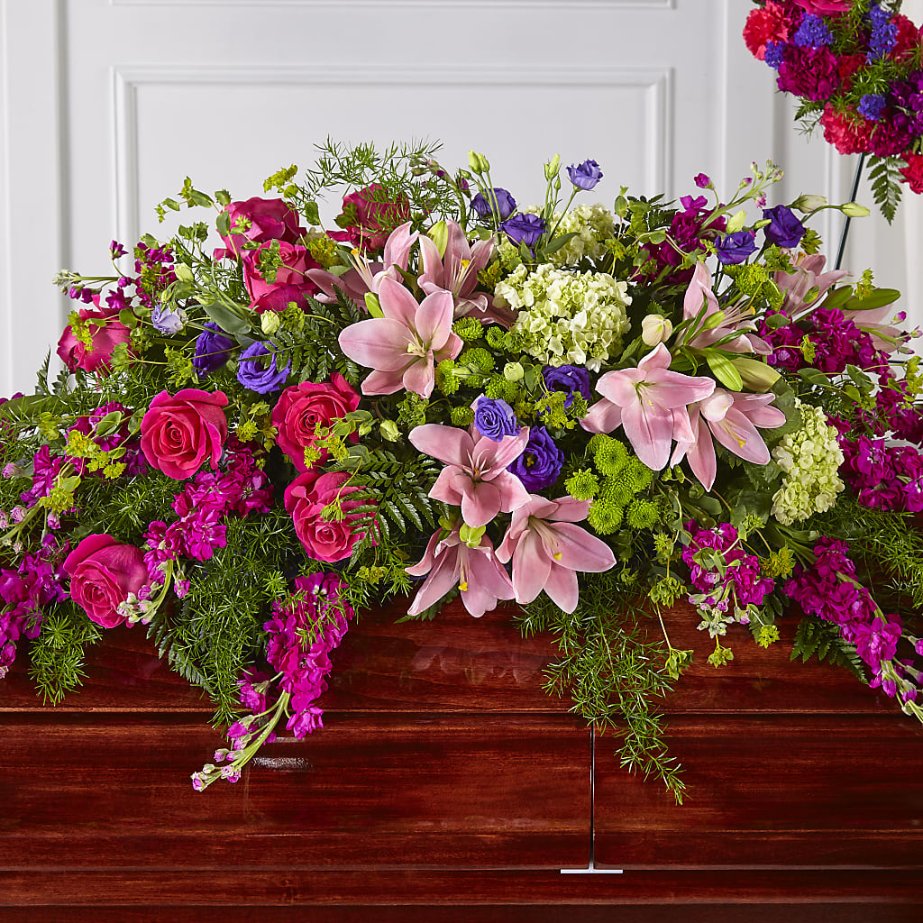 Radiant Tribute Casket Spray – KAREN'S AND TINA'S FLOWERS, Newmarket ON