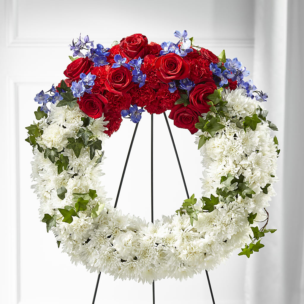 Patriotic Passion Wreath – KAREN'S AND TINA'S FLOWERS, Newmarket ON
