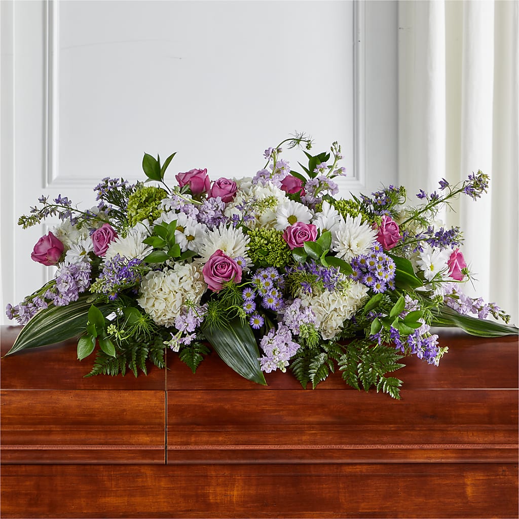 Meadows of Serenity Casket Spray – KAREN'S AND TINA'S FLOWERS, Newmarket ON