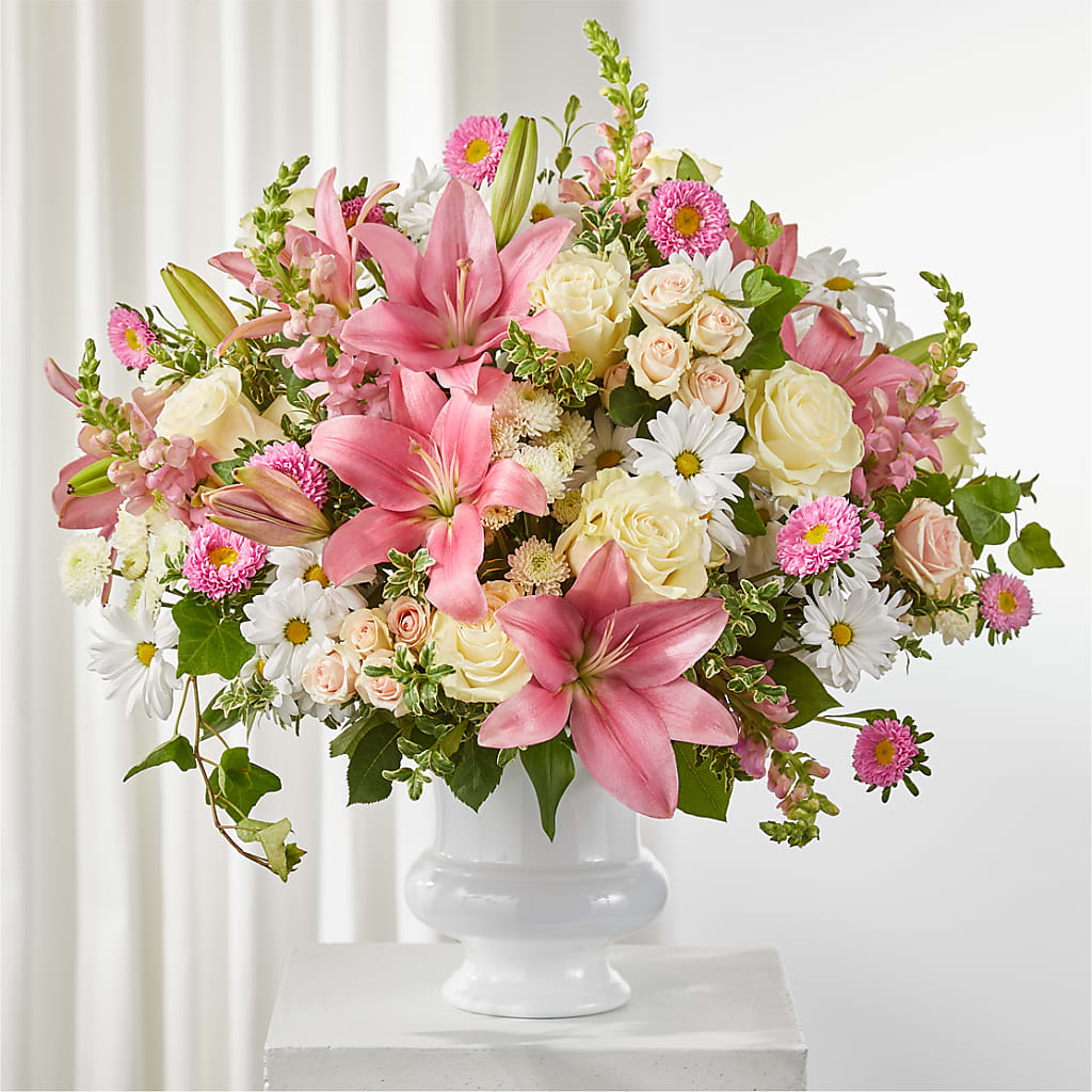Empathetic Blooms Urn Arrangement – KAREN'S AND TINA'S FLOWERS, Newmarket ON
