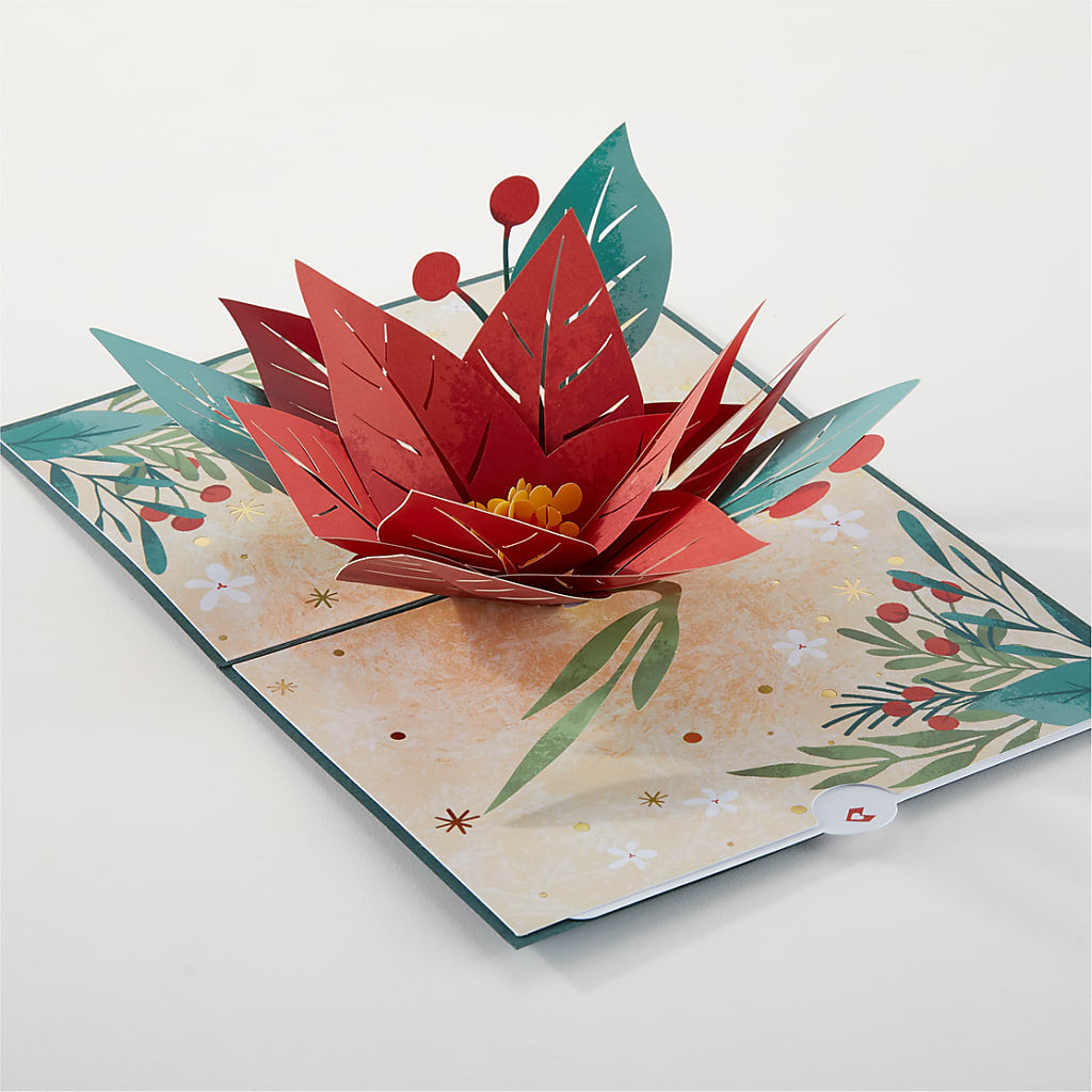 Happiest Holidays Poinsettia and Lovepop Card – KAREN'S AND TINA'S FLOWERS, Newmarket ON