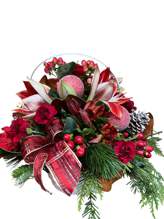 Jolly Holiday Blooms Basket