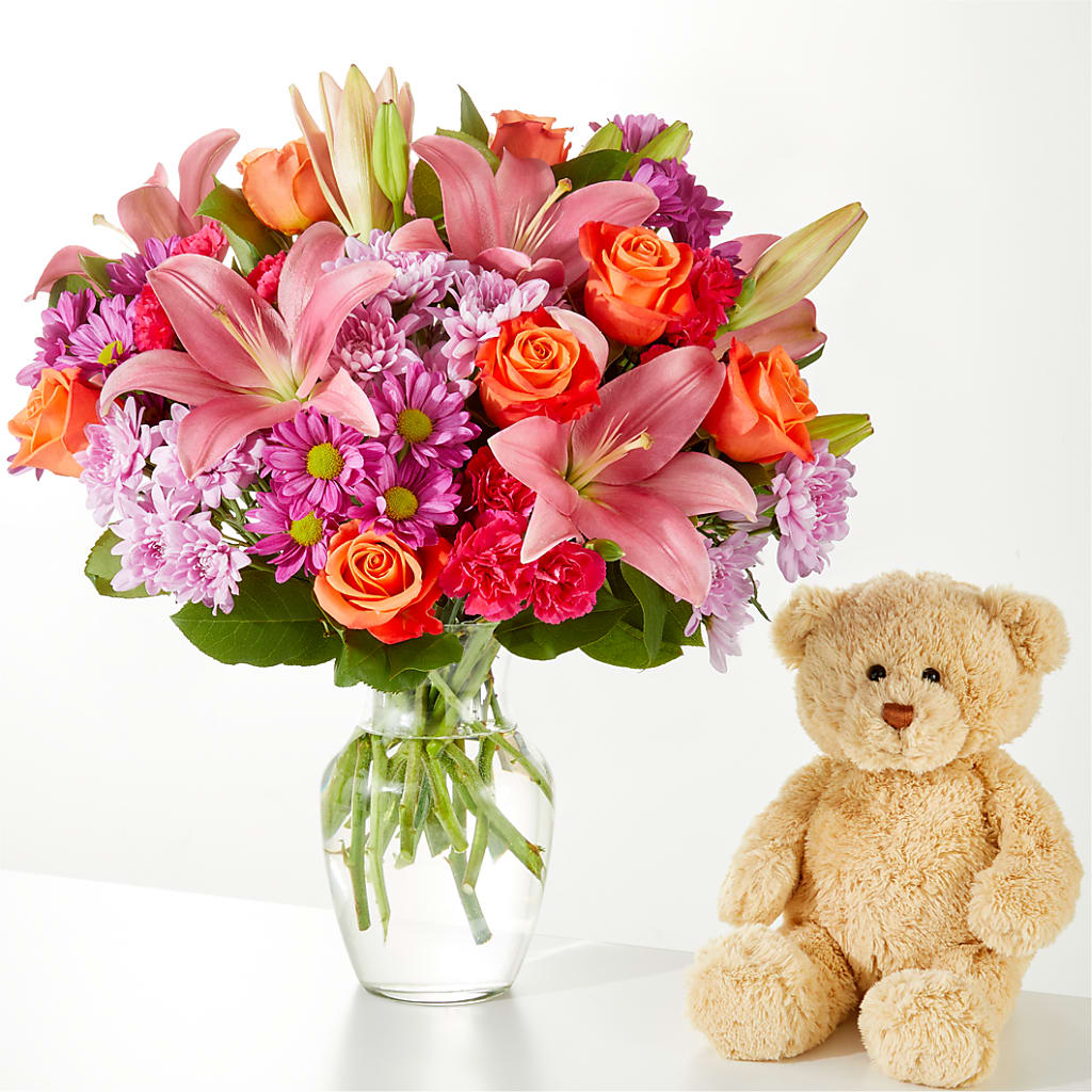 One and Only Bouquet and Bear Bundle – KAREN'S AND TINA'S FLOWERS, Newmarket ON