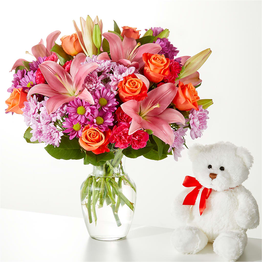One and Only Bouquet and Bear Bundle – KAREN'S AND TINA'S FLOWERS, Newmarket ON