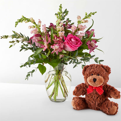 Happily Ever After Bouquet & Bear Set – KAREN'S AND TINA'S FLOWERS, Newmarket ON