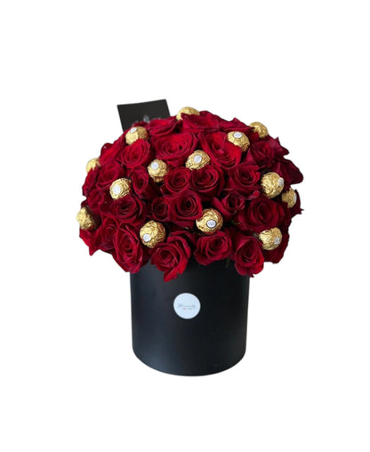 Royal box rose arrangement