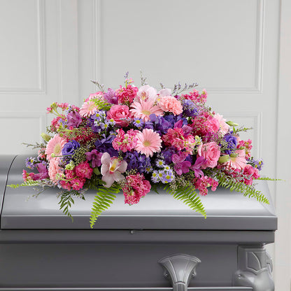 Glorious Garden Casket Spray – KAREN'S AND TINA'S FLOWERS, Newmarket ON