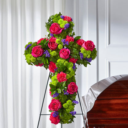 Tribute Rose Floral Cross – KAREN'S AND TINA'S FLOWERS, Newmarket ON