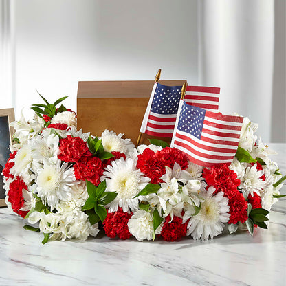 Spirit of Patriotism Cremation Adornment – KAREN'S AND TINA'S FLOWERS, Newmarket ON