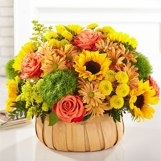 Harvest Sunflower Basket – KAREN'S AND TINA'S FLOWERS, Newmarket ON