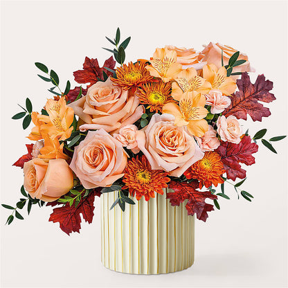 Spiced Latte Bouquet with Ivory Vase – KAREN'S AND TINA'S FLOWERS, Newmarket ON