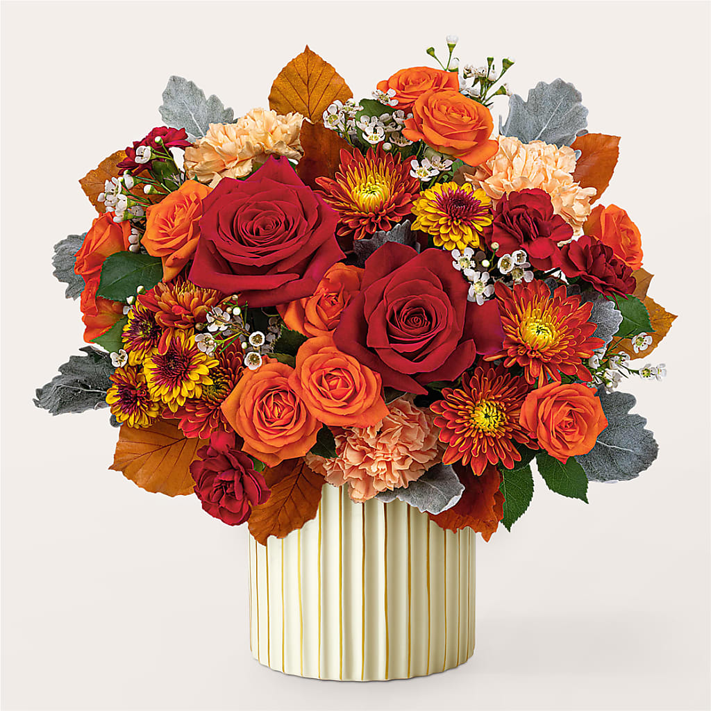 Merlot Bouquet with Ivory Vase – KAREN'S AND TINA'S FLOWERS, Newmarket ON