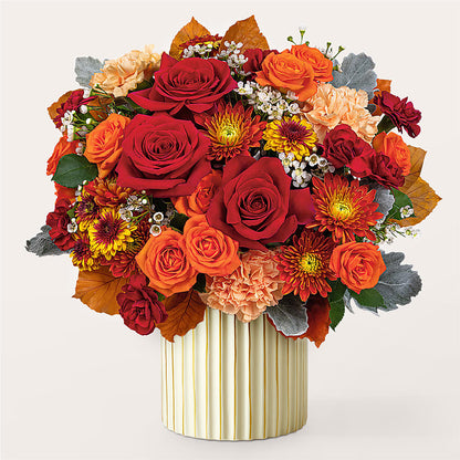 Merlot Bouquet with Ivory Vase – KAREN'S AND TINA'S FLOWERS, Newmarket ON